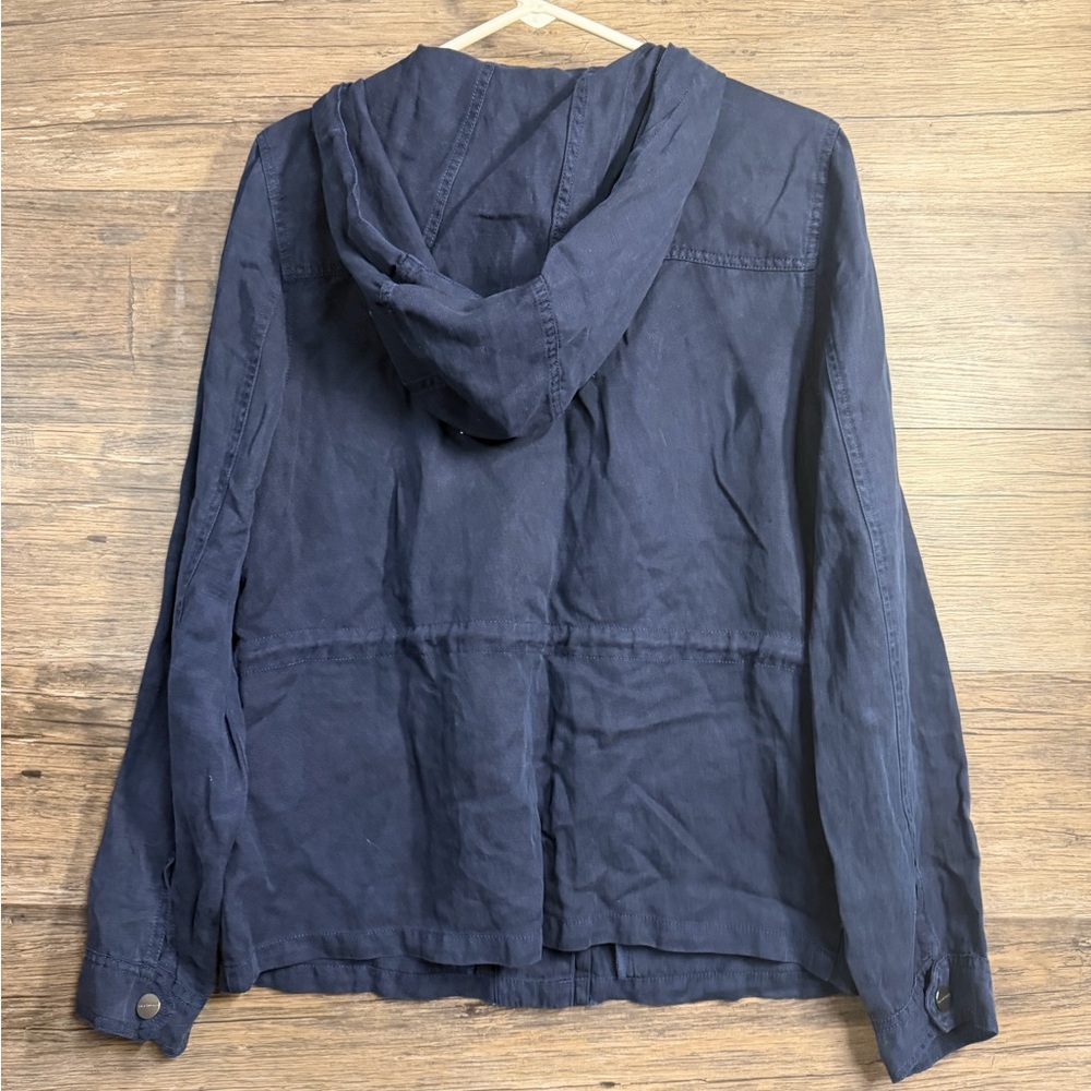 Sanctuary Standard Stylish Navy Utility Jacket with Hood - Picture 6 of 6